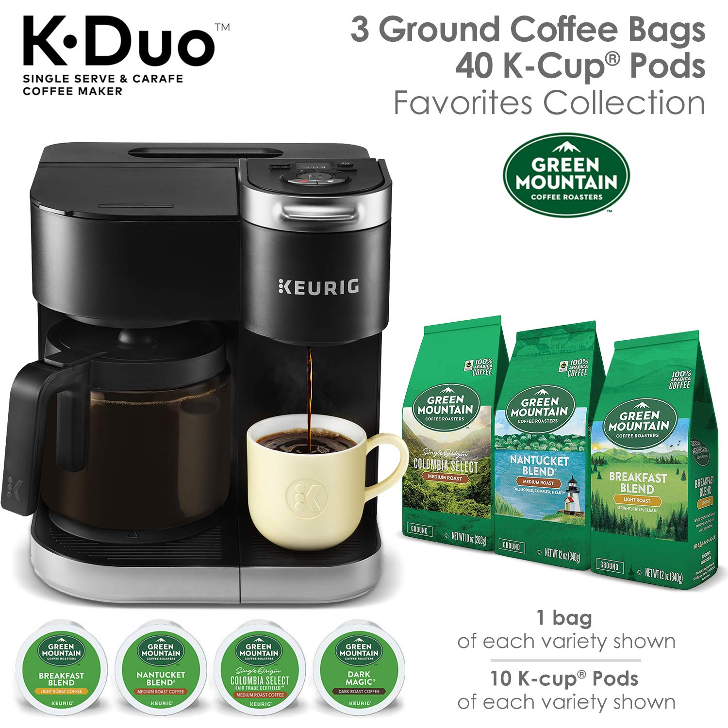 Keurig KDuo Coffee Maker, Single Serve KCup Pod and 12 Cup Carafe