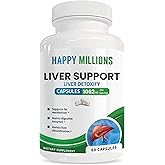 HAPPY MILLIONS Liver Support Supplement | with Milk Thistle, Dandelion, Beetroot, Zinc & Herbal Blend | 60 Veg Capsules