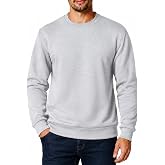 Menoio Men's Crewneck Sweatshirt Casual Fleece Pullover | Soft Fleece Lining, Classic Crewneck, Long Sleeves, Ribbed Cuffs and Hem, Basic Tops, Fall Winter Outfits