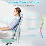 nasPaluro Office Desk Chair Green Ergonomic High Back with Adjustable Headrest view 3