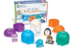 Learning Resources Sort & Seek Polar Animals - 15 Pieces, Age 18+ Months Toddler Learning Activities, Educational Toys, Educational Toy Set Color, Teaching Toys