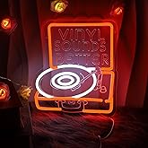 Vinyl Sounds Better Neon Sign for Record Shop, Musical Decor Neon Record Sign for Bedroom Bar, Record Party Decor LED Wall Light for Music Lovers, USB Powered Musical Neon Lights, Cool Musical Gifts