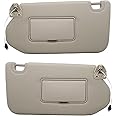 NHILES Left Driver Side & Right Passenger Sun Visor with Lamp & Mirror for 2013-2020 Nissan Pathfinder 2014-2020 Infiniti QX60 and 2013 Infiniti JX35,OEM: 96401-9PB0A 964009PB0A Beige