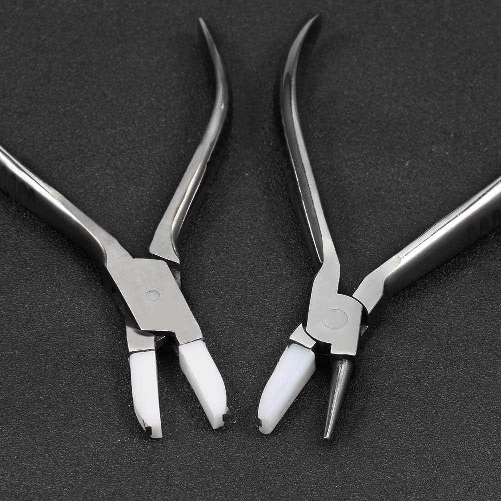 SPEEDWOX Eyeglasses Frame Pliers 6 Inches Round Nose Nylon Jaw and Flat Nose Adjusting Eyeglass Arms Frame Plier 2 Pieces Set Glasses Repair Assembling Tools Glasses Nose Pads Arm Pliers - Image 3