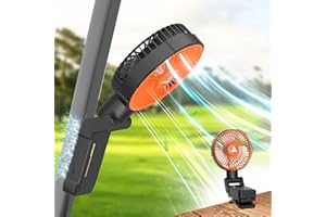 YUGYUM Solar Camping Fan Rechargeable,15000mAh Portable Fans Outdoor,4 Speed,Personal Battery Operated Tent Fan with Light,Desk Cooling Fans for Picnic, Hurricane, Fishing, Travel, Worksite