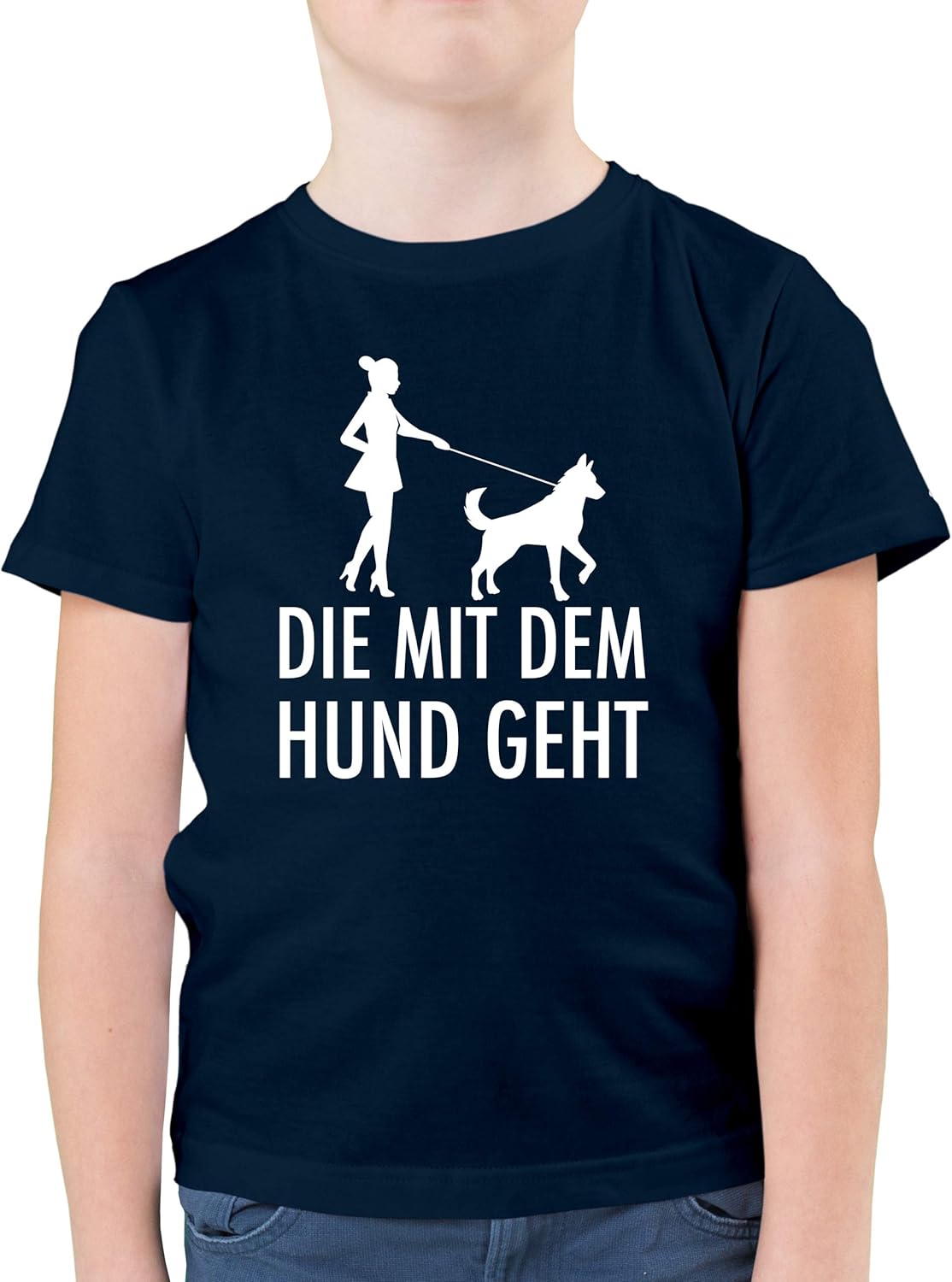 Shirtracer Sprüche Kind Die mit dem Hund geht weiß Kinder