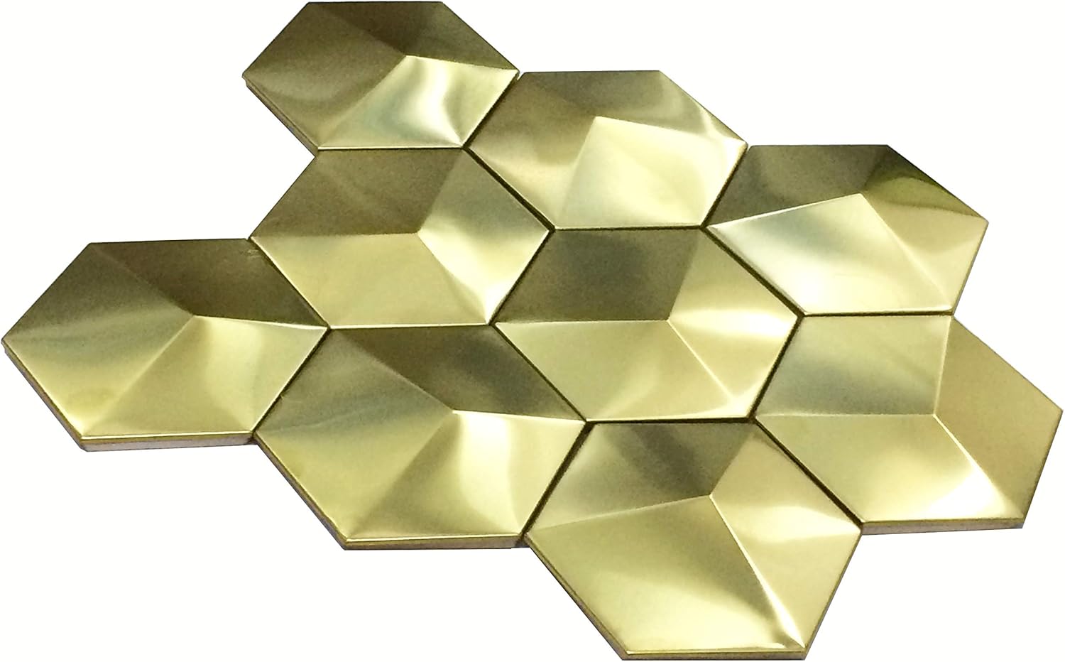 Gold Stainless Steel Tile 3d Hexagon Metal Mosaic Wall Tile