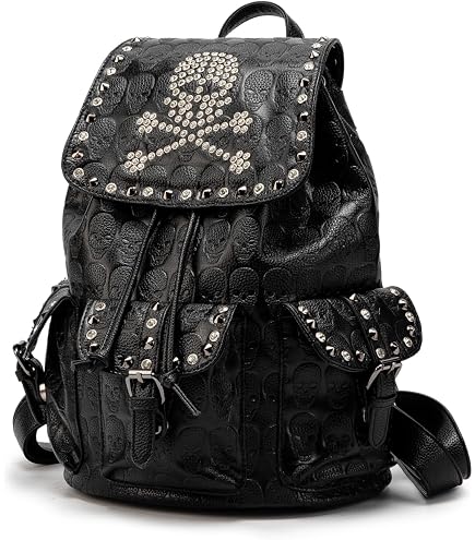 Amazon.com | Berchirly 3D Skull Pu Leather Shoulder Backpacks Men