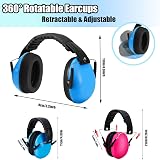Zuimei 2 Pack Kids Ear Defenders Adjustable Earmuffs Red Blue view 2