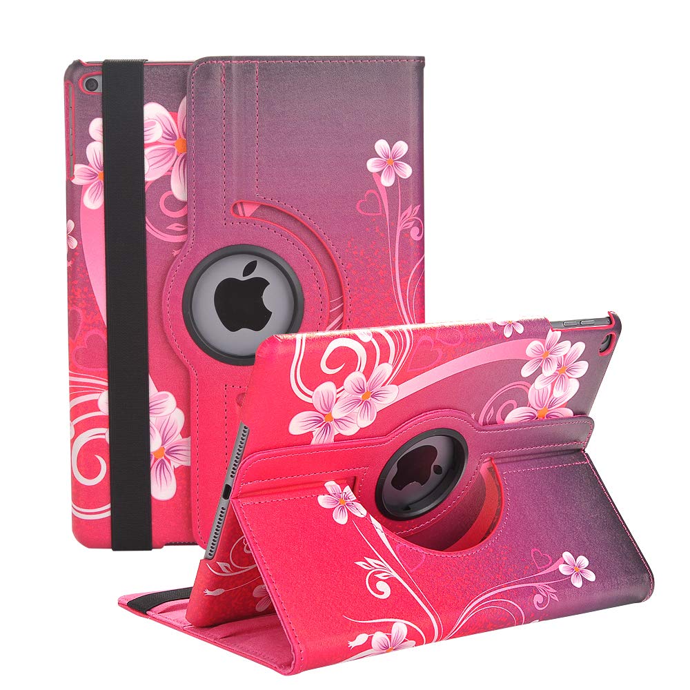 Xsltkby Rotating Case for iPad 9.7 inch 6th Gen, 5th Gen / Air 2 - 360 Degree Stand Protective Cover with Auto Sleep Wake 2018 2017 (Love)