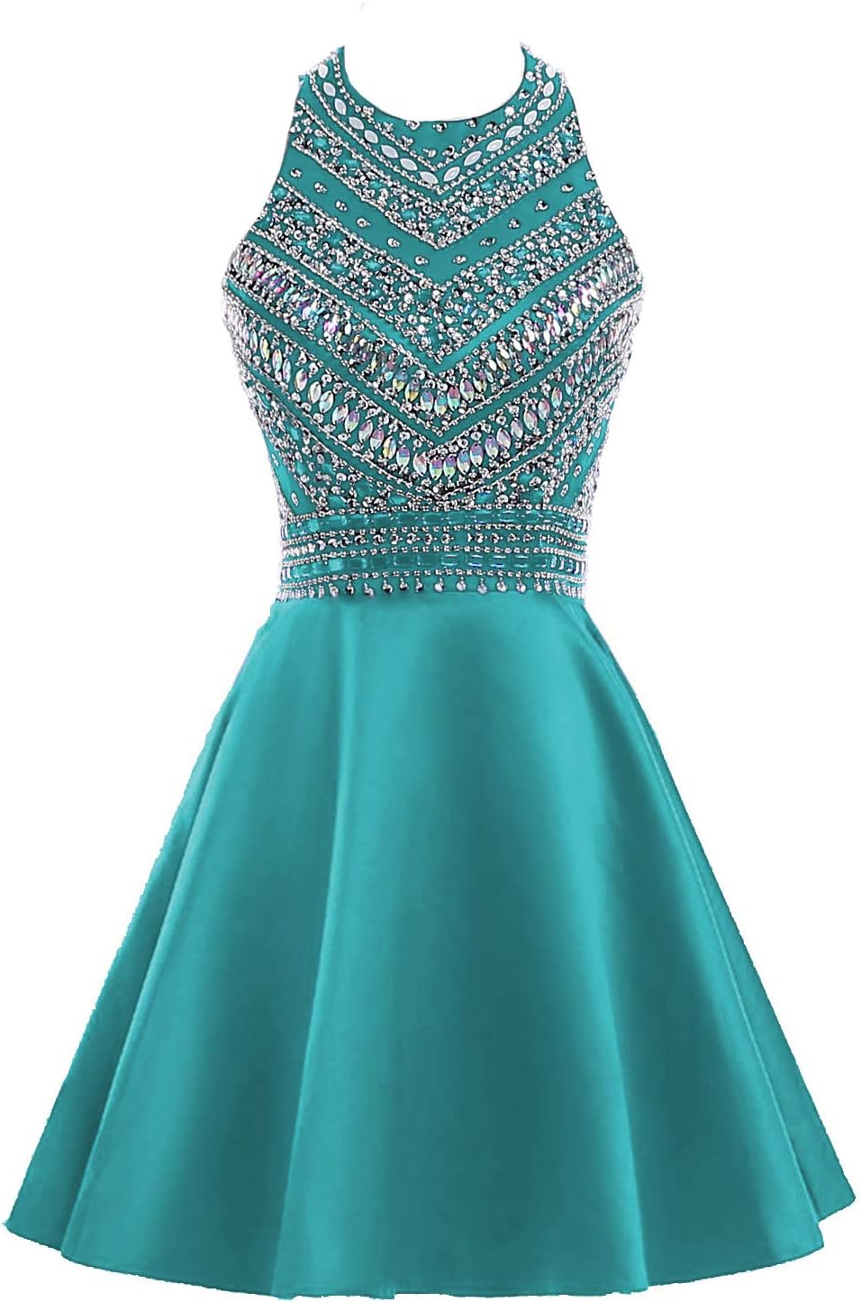 HEIMO Women's Sparkly Beaded Homecoming Dresses Sequined Prom Gowns Short H212