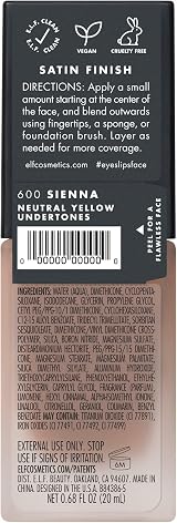 e.l.f. Flawless Finish Foundation Medium Coverage Sienna 0.68 Fl Oz view 5