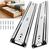 YENUO Heavy Duty Drawer Slides Full Extension Ball Bearing 12&ndash;40 Inch 150LB | Side Mount Cabinet Industrial Drawer Slide Glides Anti Rust Thickened Rails Easy Install 12&ndash;40 Inch For Heavy Cabinets 1Pair