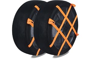 MEMPA Snow Socks for Tires, Great Alternative to Snow Tire Chains,Portable Winter Emergency Grip Device for Cars SUV Pickup Trucks