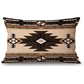 Solekla American Southwest Aztec Pillow Covers 12" x 20" Lumbar Pillow Covers Home Decorative Cotton Linen Cushion Case for Sofa Couch Housewarming Family Room D&eacute;cor