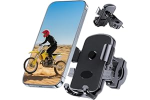 ZMDCAM Bike Phone Mount Holder, Motorcycle Phone Mount for Scooter, Mountain, Dirt Bike, Stroller and Motorcycle, 360°Rotate Handlebar Phone Holder Compatible with iPhone & Android Smartphones from 4.7-7.2''