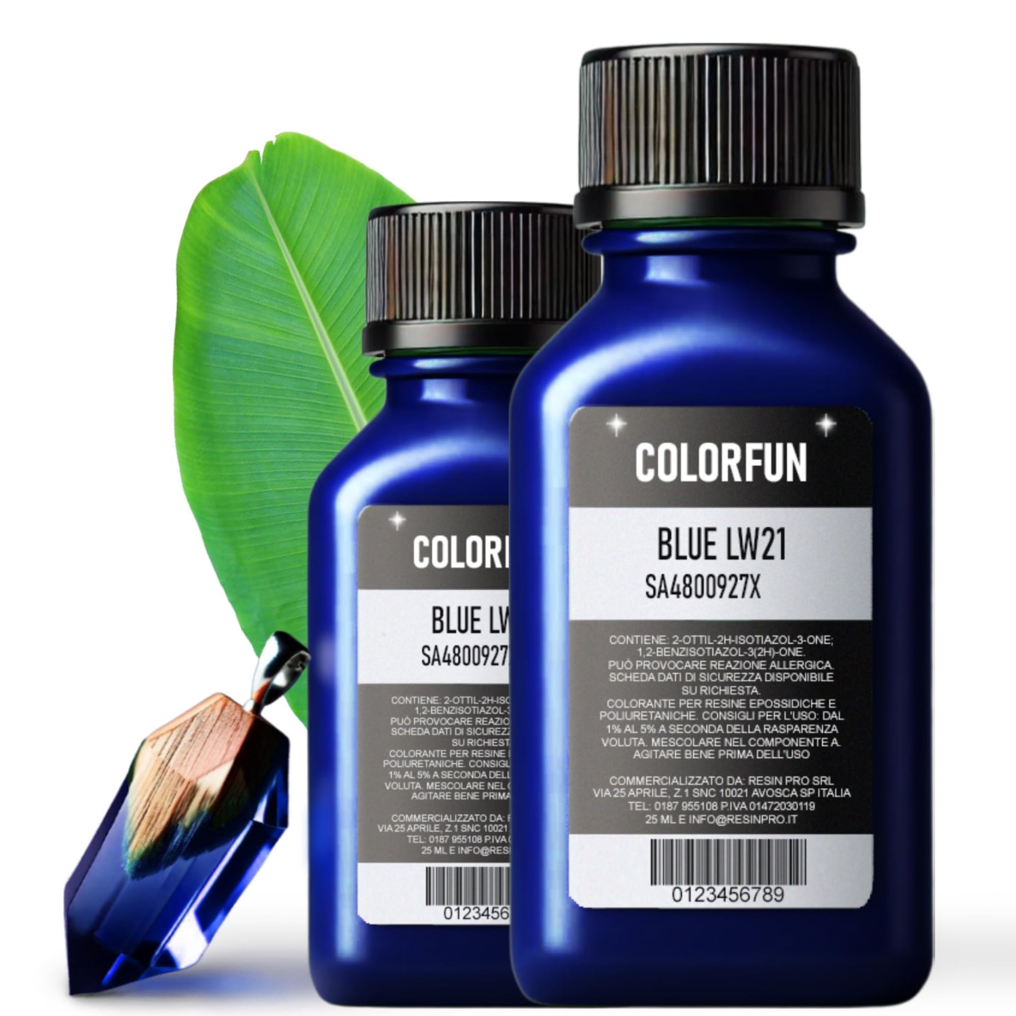 Resin Pro Colour Fun Brilliant Blue Dye Colour, Colouring Liquid Pigment for Transparent Epoxy Resin, Ideal for Arts, Hobbies and DIY - 75 ml