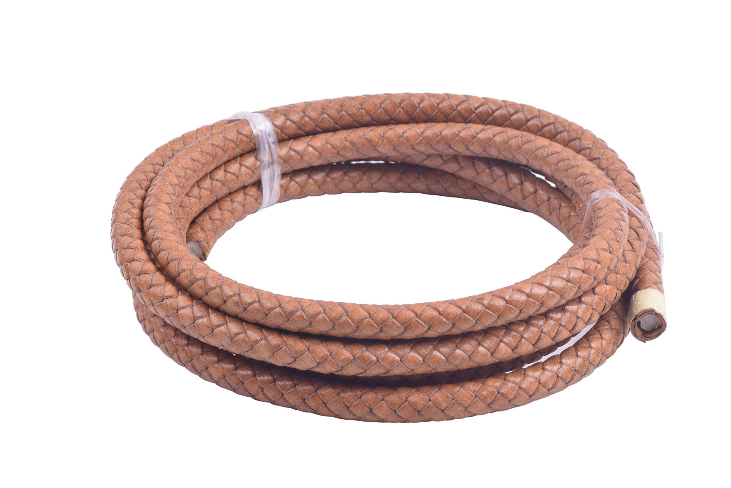 KONMAY 1.8Meters 8.0mm Vintage Natural Round Geneuine Braided Leather Cord Bolo Leather Cord…