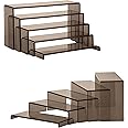 Goabroa Acrylic Display Risers,2 Sets 10 Pcs Rectangular Display Stands for Vendor Events, Acrylic Display Shelves for Figures, Cupcake, Wine Glass and Handbag display, Transparent Black