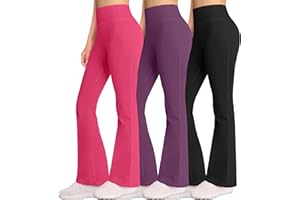 AENLLEY Girls Bootcut Yoga Pants - High Waisted Flare Leggings for Teens Kids Dance Bell Bottoms