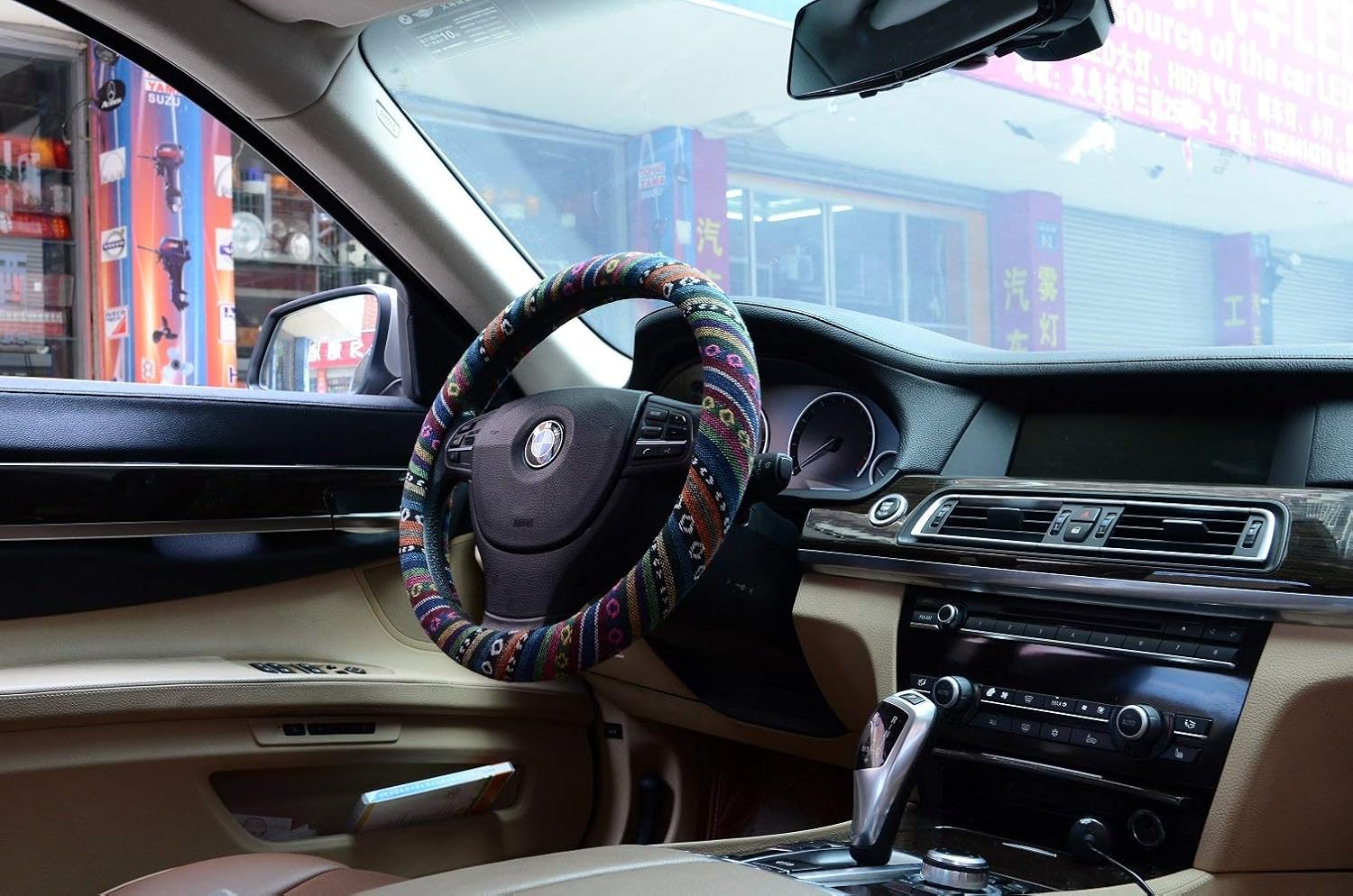 Valleycomfy Boho Universal 15 inch Steering Wheel Covers with Cloth for Women: Automotive