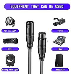 DMX Cable 6.5 ft, 10 Pack Czgor Flexible 3 Pin XLR