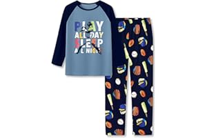 Tebbis 2-Piece Cozy Pajamas For Little/Big Trendy Boys Black Skateboarding Long Sleeves Soft PJs Set Kid Size 6-18