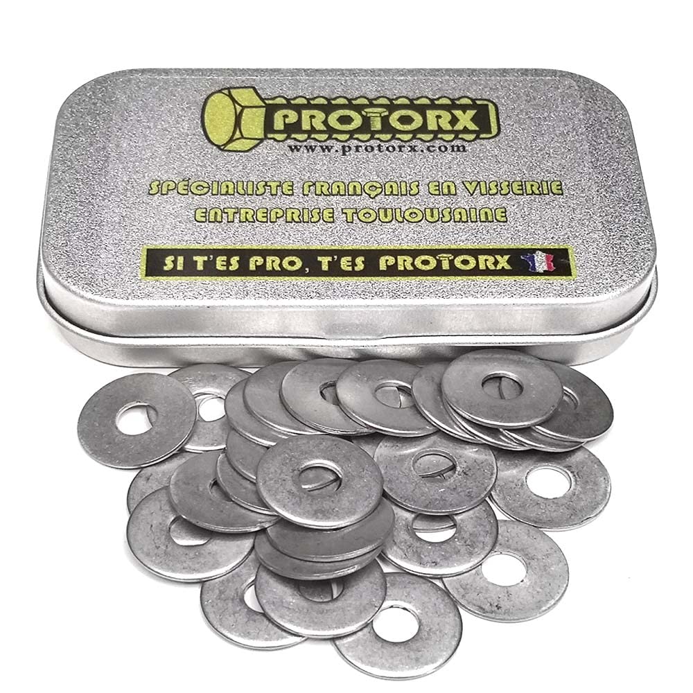 M5 Stainless Steel Metal Washers: (Diameter = 5.3 mm x Diameter = 16 mm) Box of 30 Large Flat Type A2 Stainless Steel | Carriage for DIY Repairs | Anti-Corrosion for Outdoor Use indoor