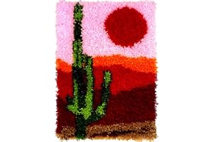 KitsMaster Latch Hook Kits for Adults, Crafts for Adults Women New Hobbies DIY Printed Canvas Rug for Home Decor Festival Gift 23.6''x15.8'' (Desert Charm)