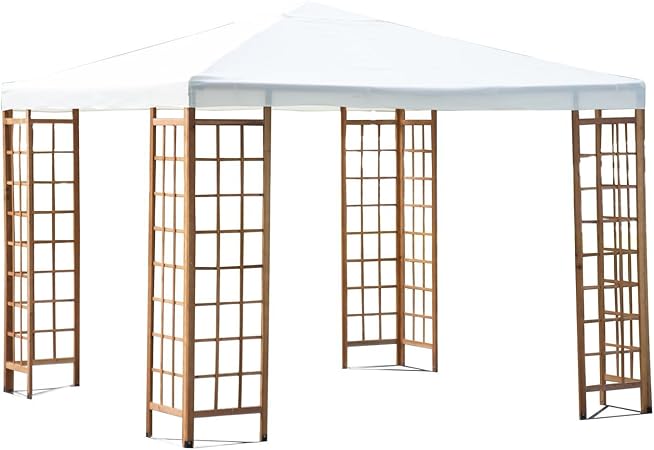 Amazon Com Outsunny 10 X 10 Outdoor Patio Canopy Pavilion Gazebo Beige Garden Outdoor