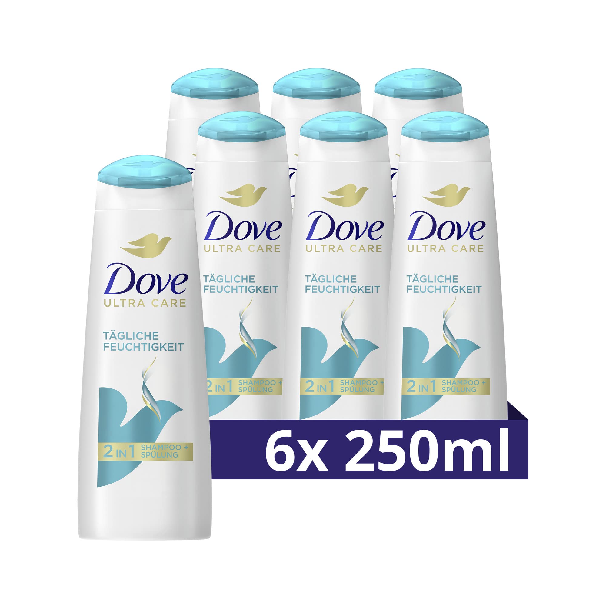 Dove Nutritive Solutions 2in1 shampoo & conditioner for normal to dry hair Daily moisture shampoo and conditioner, 6-pack (6 x 250 ml)