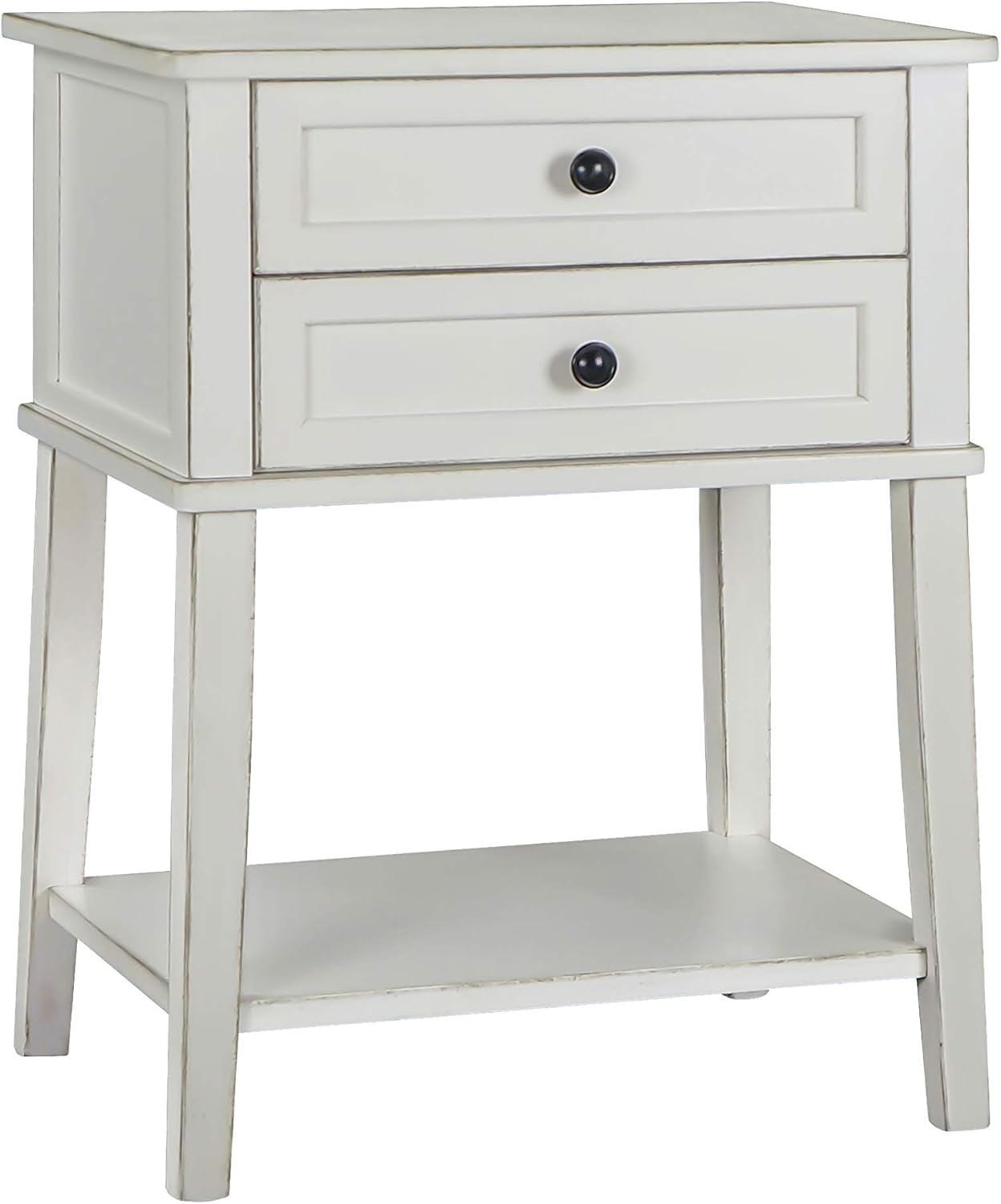 Amazon Com Randefurn Nightstand Solid Wood Stable Frame Storage Cabinet For Bedroom Modern Beside Sofa Accent Table White End Table Kitchen Dining