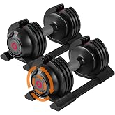Roinoim 5-in-1 Adjustable Dumbbells Set, 22LB Pair Dumbbell with Anti-Slip Metal Handle for Exercise &amp; Fitness Fast Adjust Weight for Full Body Workout Fitness