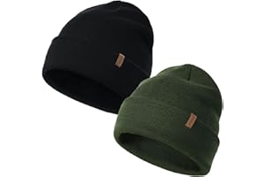 FURTALK Unisex Beanie for Men Women Cuffed Plain Skull Hat Winter Knit Cap Toque Winter Hat