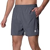Men's 5 Inch Running Shorts Lightweight Athletic Workout Gym Shorts Liner with Zipper Pockets