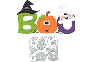 Suds&WH Boo Magic Poison Pumpkin Metal Die Cuts,Halloween Ghost Cutting Dies Cut Stencils for DIY Scrapbooking Album Decorative Embossing Paper Dies for Scrapbooking Card Making silver
