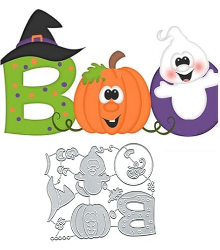 ALIBBON Halloween Die Cuts - 2Pcs Castle & Ghost Metal Cutting Dies For Card Making
