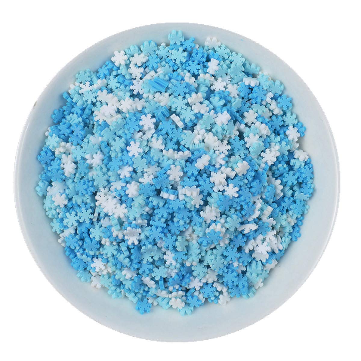 100g Resin Flatbacks Slime Accessories Clay Sprinkles Decoration for Slime Charms Filler DIY Slime Supplies Fake Candy Chocolate Cake Dessert Mud Particle Scrapbook Phone Case (snowflake20)
