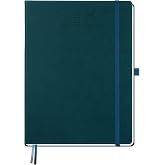 BEZEND Planner 2026-2027 Weekly and Monthly, Hourly Timeslot (8.5"x11") | Daily Appointment Book, Academic Calendar with Tabs (Jul 26-Dec 27) School/Office/Student, PU Leather Hardcover, Dark Green