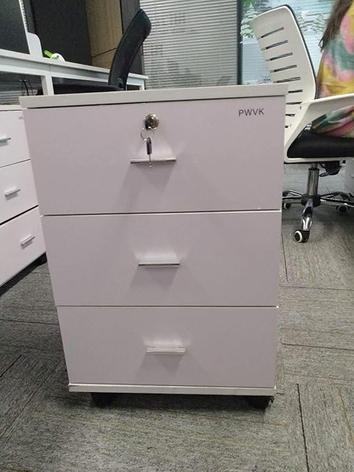Amazon Com Pwvk Vertical File Cabinet 3 Drawers For Home Office File Storage Under Desk Letter Size A4 White Kitchen Dining