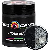 Eye Candy Pigments Premium Black Mica Powder - Yoru Black (25gr) - for Epoxy, Resin, Soap, Paint, Woodworking, Acrylic Pouring, Bath Bombs, Fishing Lures - DIY Arts and Crafts Additive