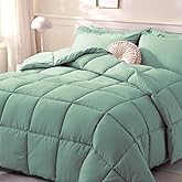 DOWNCOOL Comforters Queen Size, Duvet Insert,Sage Green All Season Duvet, Lightweight Quilt, Down Alternative Hotel Comforter with Corner Tabs (Sage Green, Queen 88x92 Inches)