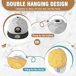 22 Pack Adhesive Hat Hooks for Wall, Super Strong