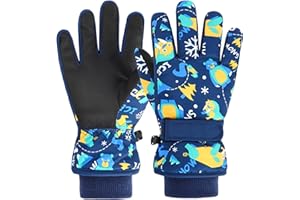 Azarxis Kids Ski Gloves Children Winter Snow Gloves Waterproof Cold Weather Warm Mittens for Boys Girls Snowboarding Sledding