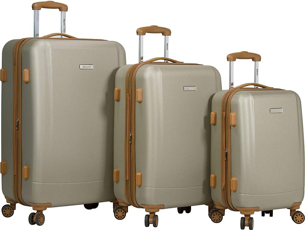 Dejuno Legion 3-pc Hardside Spinner TSA Combination Lock Luggage Set, Beige, 3-Piece