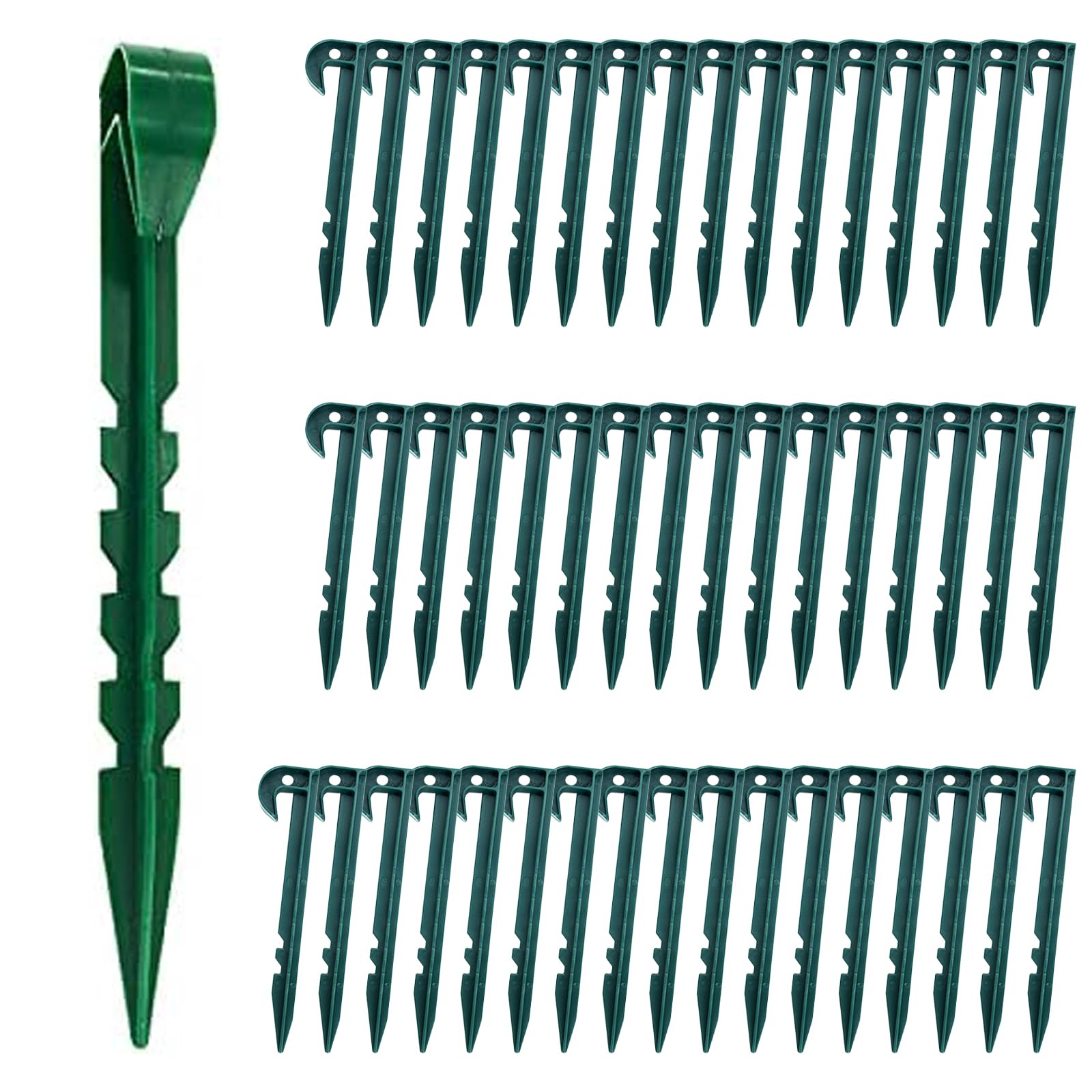 Reagia 50pcs 5.7in Plastic Garden Pegs, Garden Stakes Tent Pegs, Rustproof Sturdy Ground Stakes For Holding Down The Tents, Garden Netting, Tarps, Landscape Fabric Lawn Edging