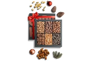 Nut Gift Basket Roasted Salted Mixed - Gourmet Dad Birthday Gift Baskets - Nuts Gift Box For Valentines Day, Thanksgiving, Fathers Day, Birthday - Nut Gifts Men & Women by GURU HUNU