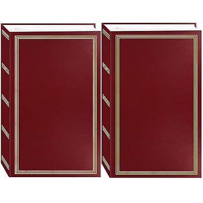 3 Anelli Album Foto Tascabile Contiene 200 4x6 Foto Borgogna - Foto 9