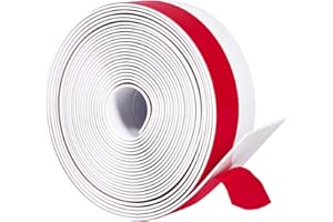 TORRAMI Silicone Weather Stripping 1 inch Width 20 Feet Length, Seal for Door Under Bottom, Gap, Side, Glass Shower Door, Sliding Door,Windows, White