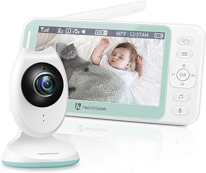 Heimvision Babyphone Camera Moniteur Bebe 4 3 480p Video Surveillance Rechargeable 130 Lentille De Vision Mode Vox Vision Nocturne 8 Berceuses Audio Bidirectionnel Ecran Divise En 2 Hm132 Amazon Fr Bebes Puericulture